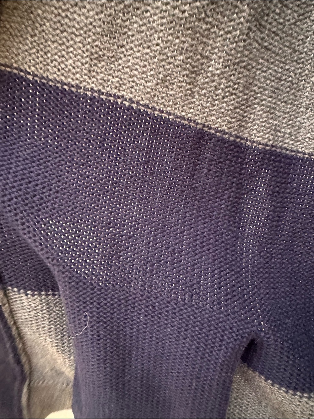 Polo Ralph Lauren Mens Navy Gray Striped Shawl-Collar Cardigan 100% Merino Wool - Picture 14 of 14